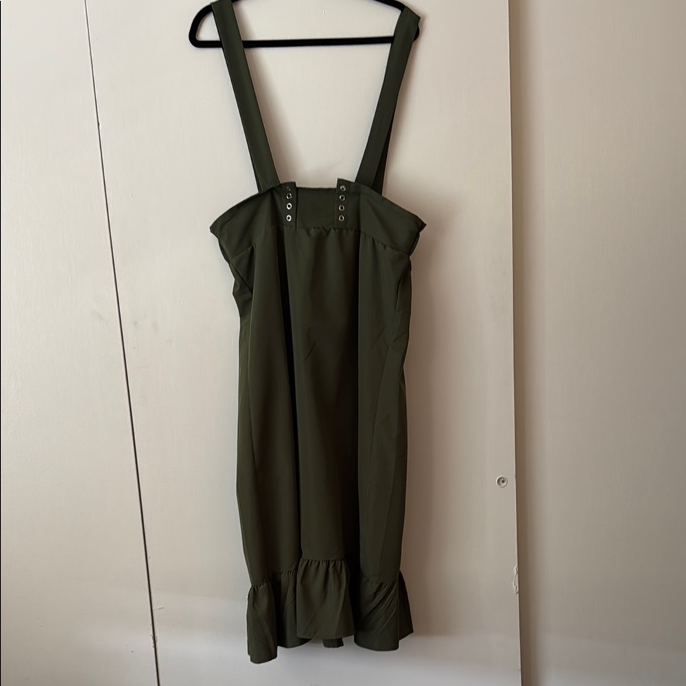 ROMWE Fairycore Ren Faire Olive Green Maxi Skirt